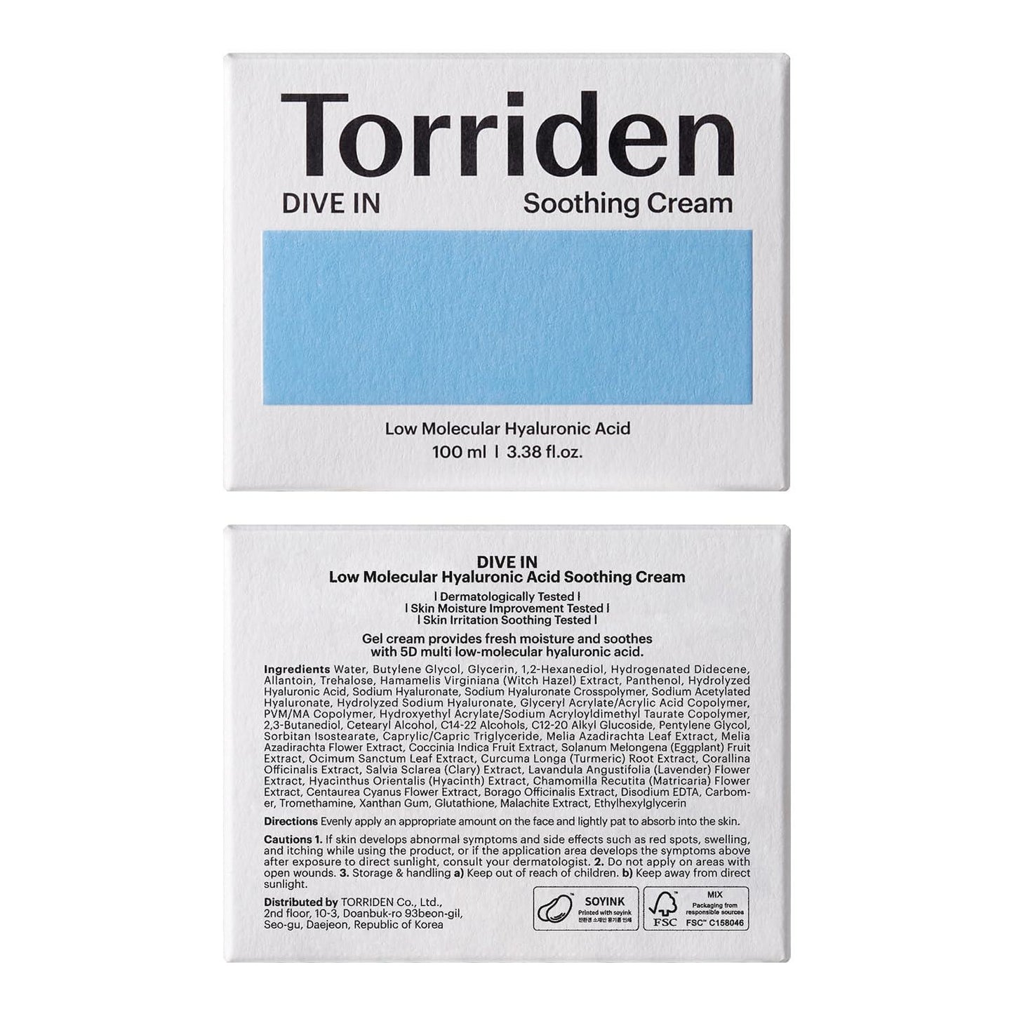 [Torriden] DIVE IN Low Molecular Hyaluronic Acid Soothing Cream