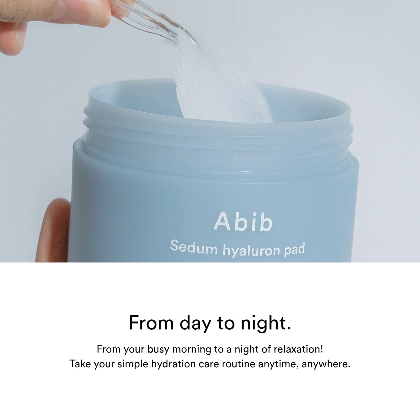 Abib Sedum Hyaluron Pad Hydrating Touch – moisturizing toner pads infused with Sedum extract and Hyaluronic Acid, designed to deeply hydrate, plump, and refresh dry skin.