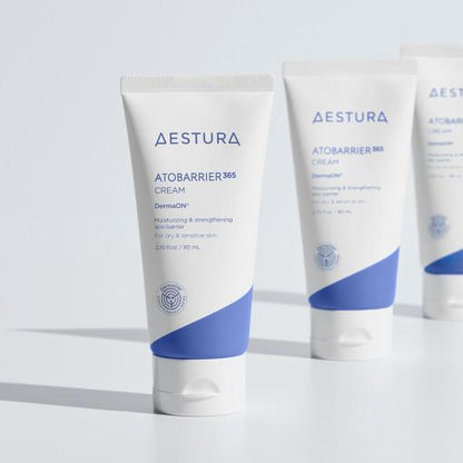 Aestura Atobarrier 365 Cream – a rich, moisturizing cream with ceramides and lipid-rich ingredients, designed to restore the skin barrier and provide long-lasting hydration for sensitive skin.