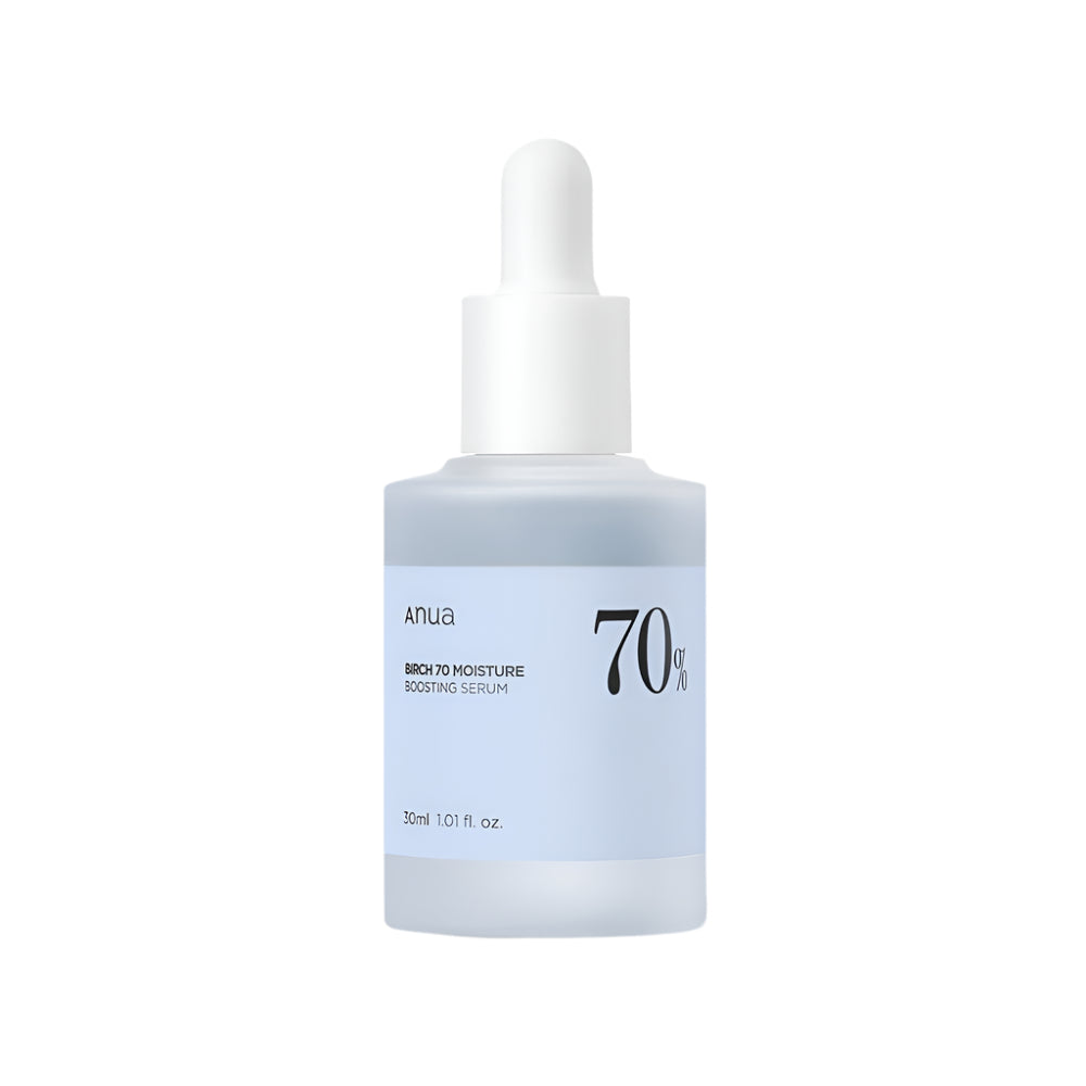 Anua Birch 70 Moisture Boosting Serum – a hydrating serum with 70% birch sap, designed to boost moisture, improve elasticity, and refresh dry skin for a healthy glow.