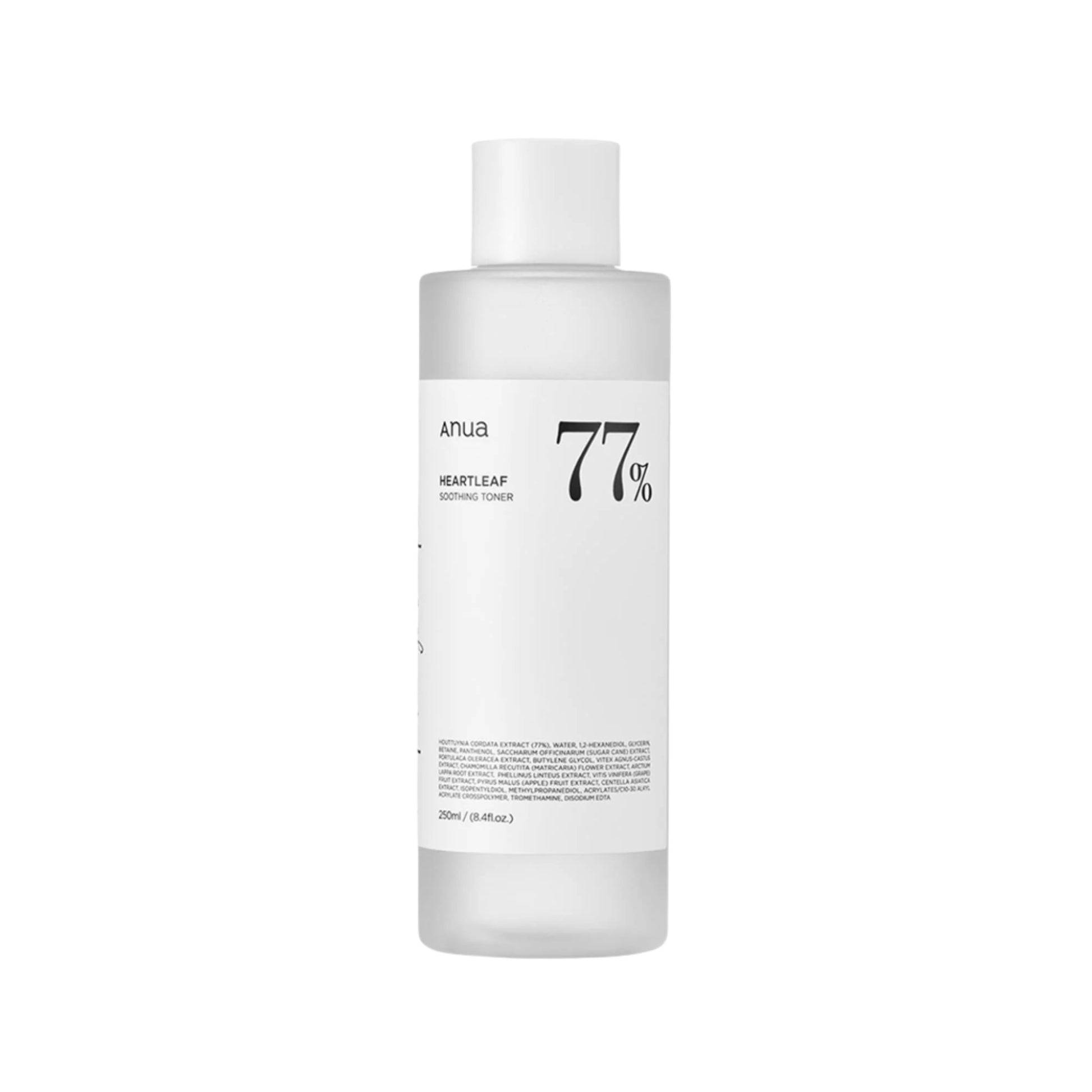 Anua Heartleaf 77% Soothing Toner – a hydrating toner with 77% Heartleaf extract, designed to reduce redness, calm irritation, and hydrate sensitive skin.