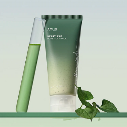 Anua Heartleaf Pore Clay Pack – a pore-clearing clay mask with Heartleaf extract, designed to absorb excess oil, unclog pores, and soothe sensitive skin.