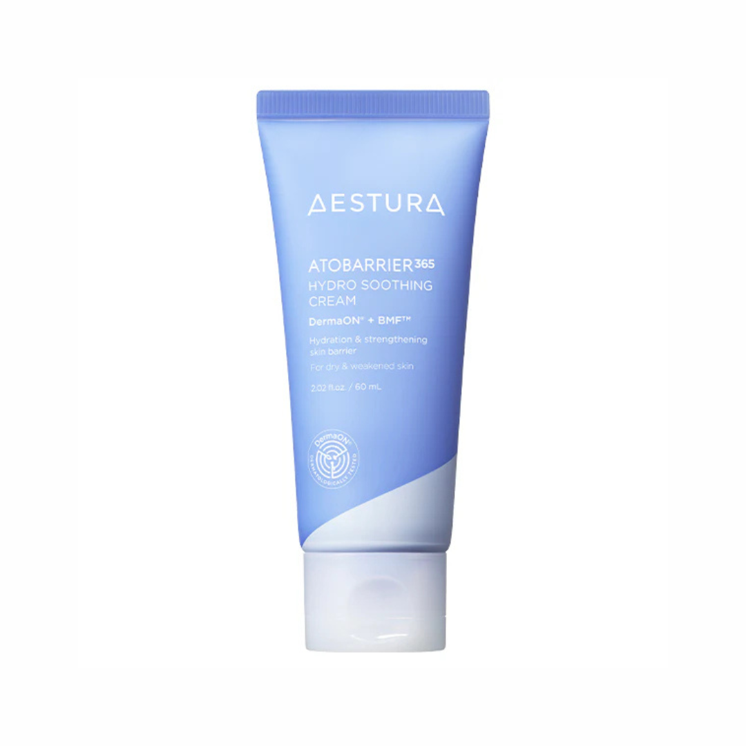 Aestura Atobarrier 365 Hydro Soothing Cream – a soothing, lightweight cream with ceramides and hydrating ingredients, designed to calm and restore moisture balance for sensitive skin.