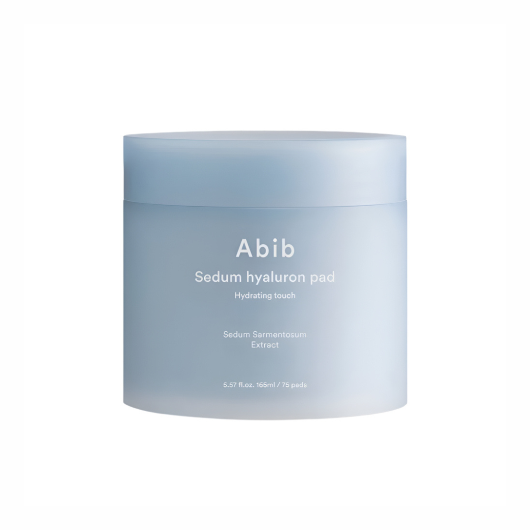 Abib Sedum Hyaluron Pad Hydrating Touch – moisturizing toner pads infused with Sedum extract and Hyaluronic Acid, designed to deeply hydrate, plump, and refresh dry skin.