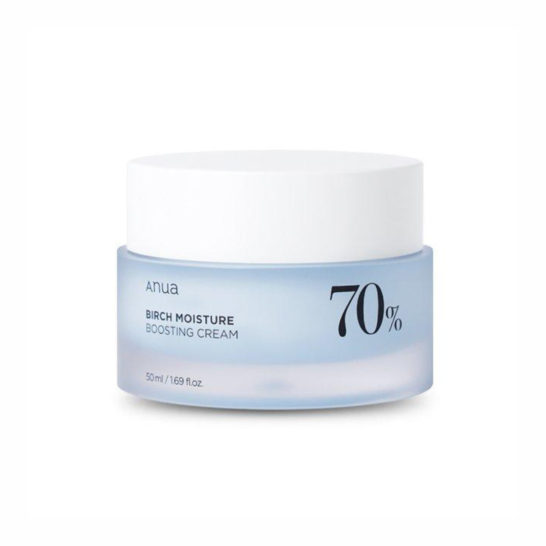 Anua Birch 70 Moisture Boosting Cream – a moisture-boosting cream with 70% birch sap, designed to hydrate, soothe, and improve skin elasticity for a refreshed, glowing complexion.